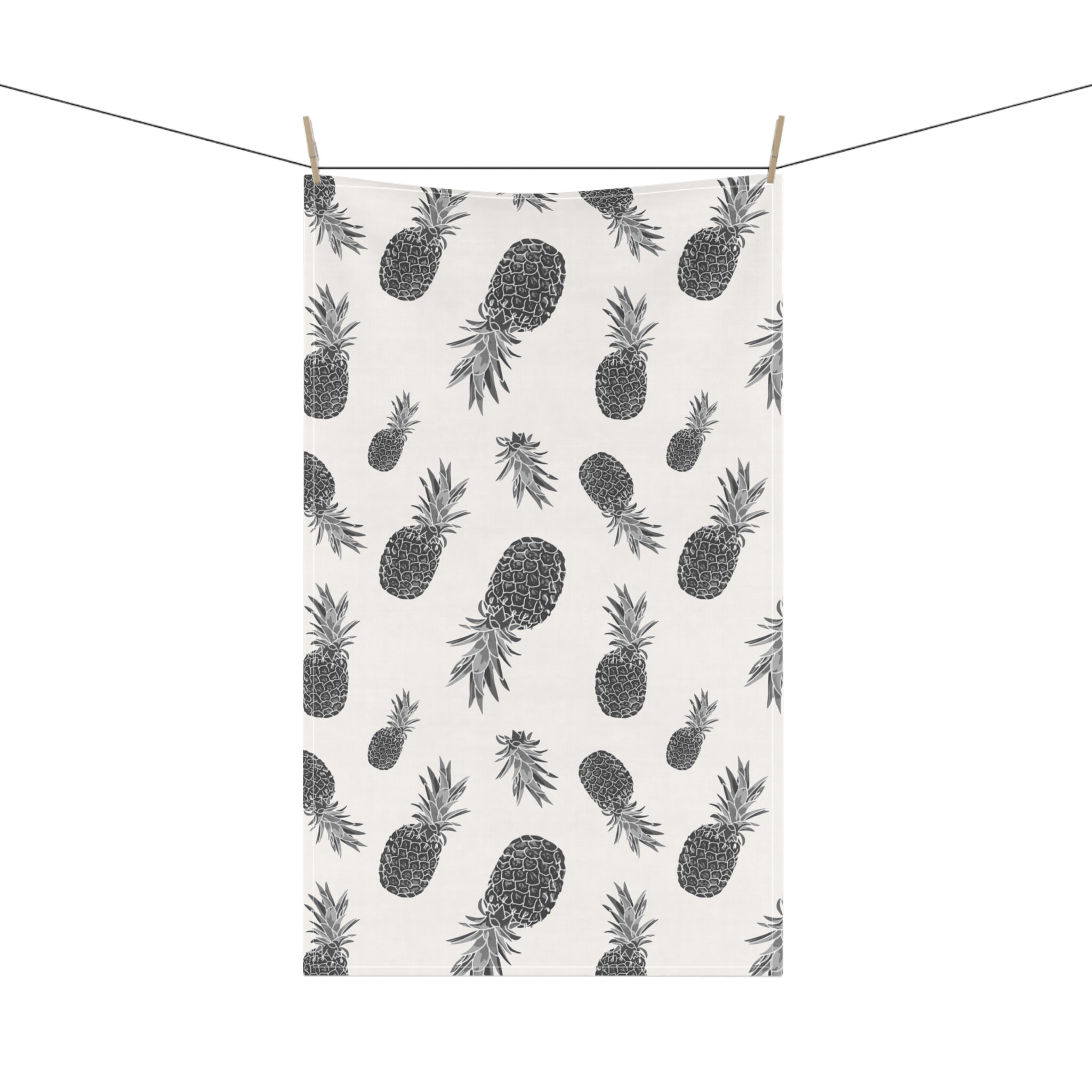 Black and White Pineapple Tea Towel
