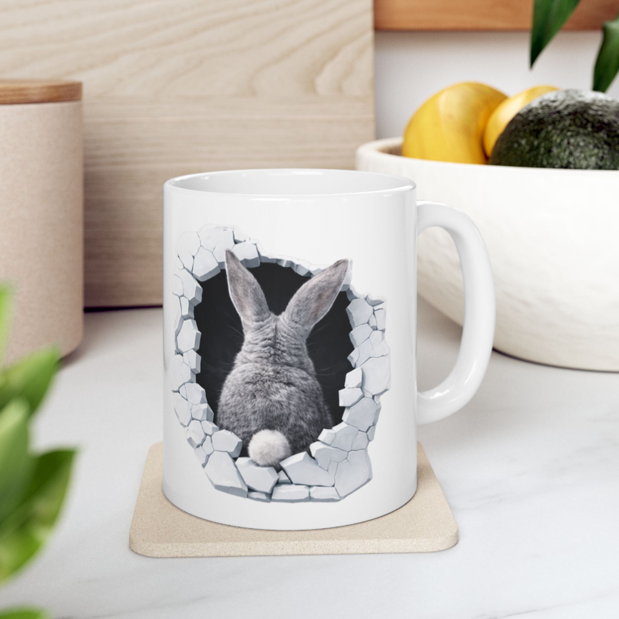 Bunny Ceramic Mug – “Did Someone Say Snacks?” Coffee Cup
