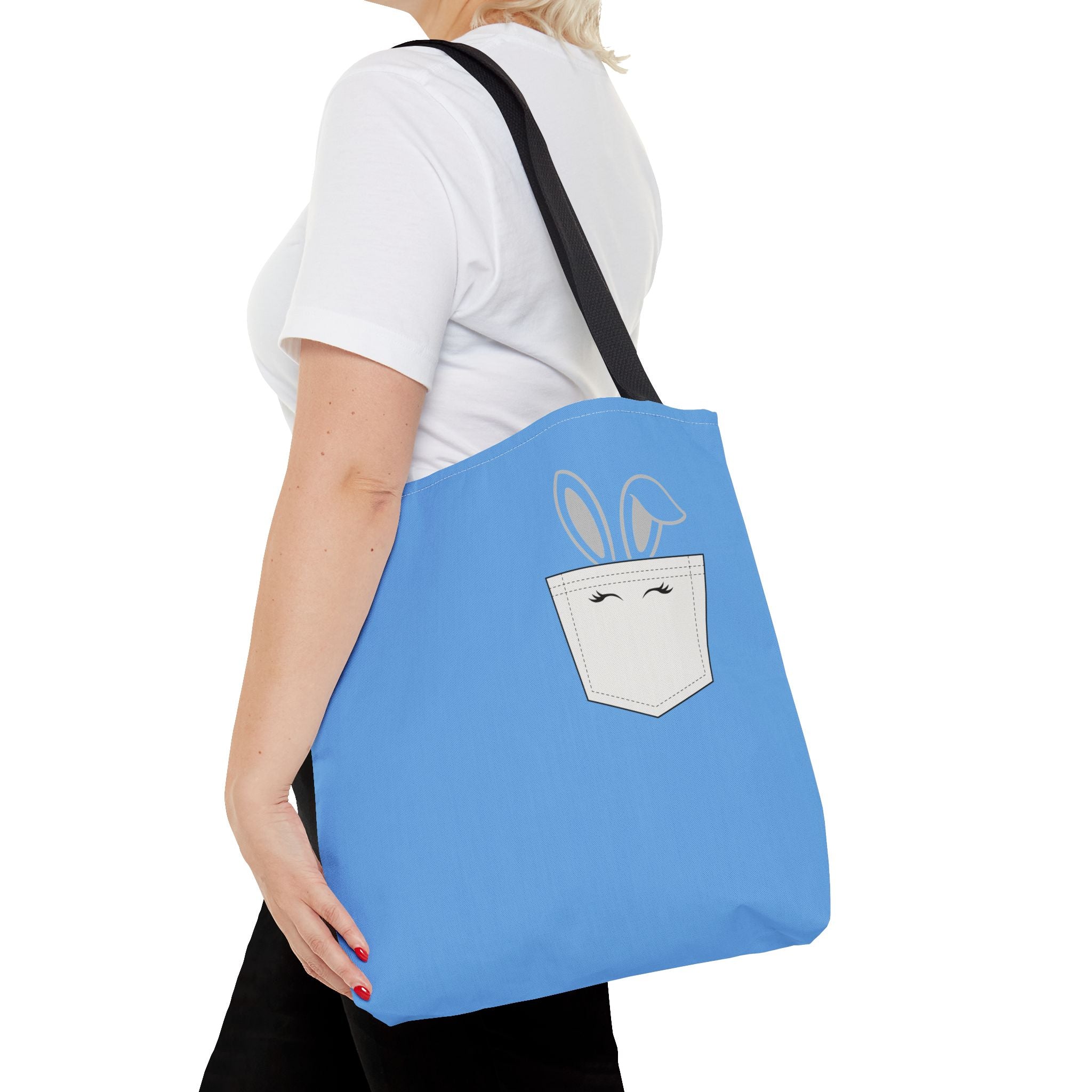 Bunny Pocket Tote Bag — Reusable Eco Travel Bag for Mom