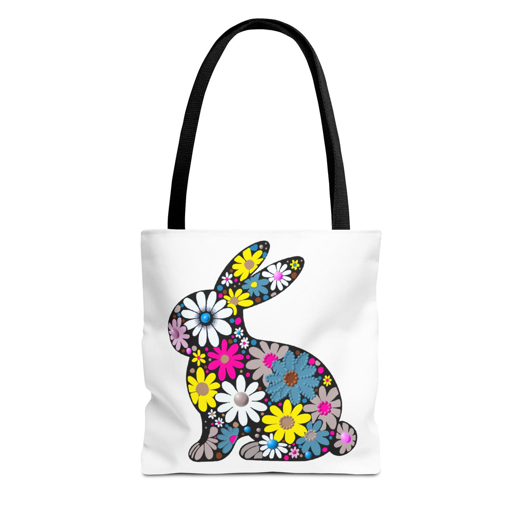 Floral Bunny Tote Bag — Eco-Friendly Spring Shopping Tote