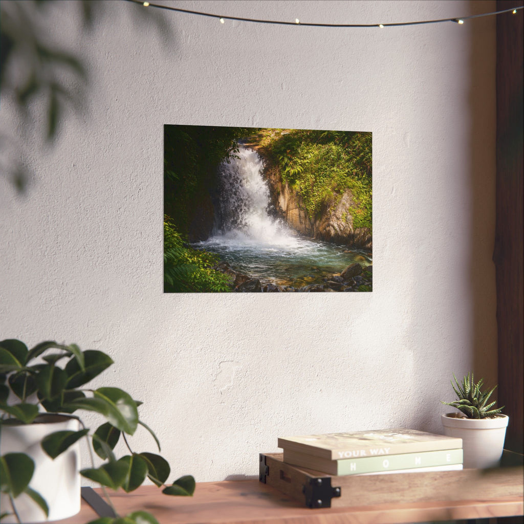 Waterfall Matte Horizontal Poster Landscape Wall Art
