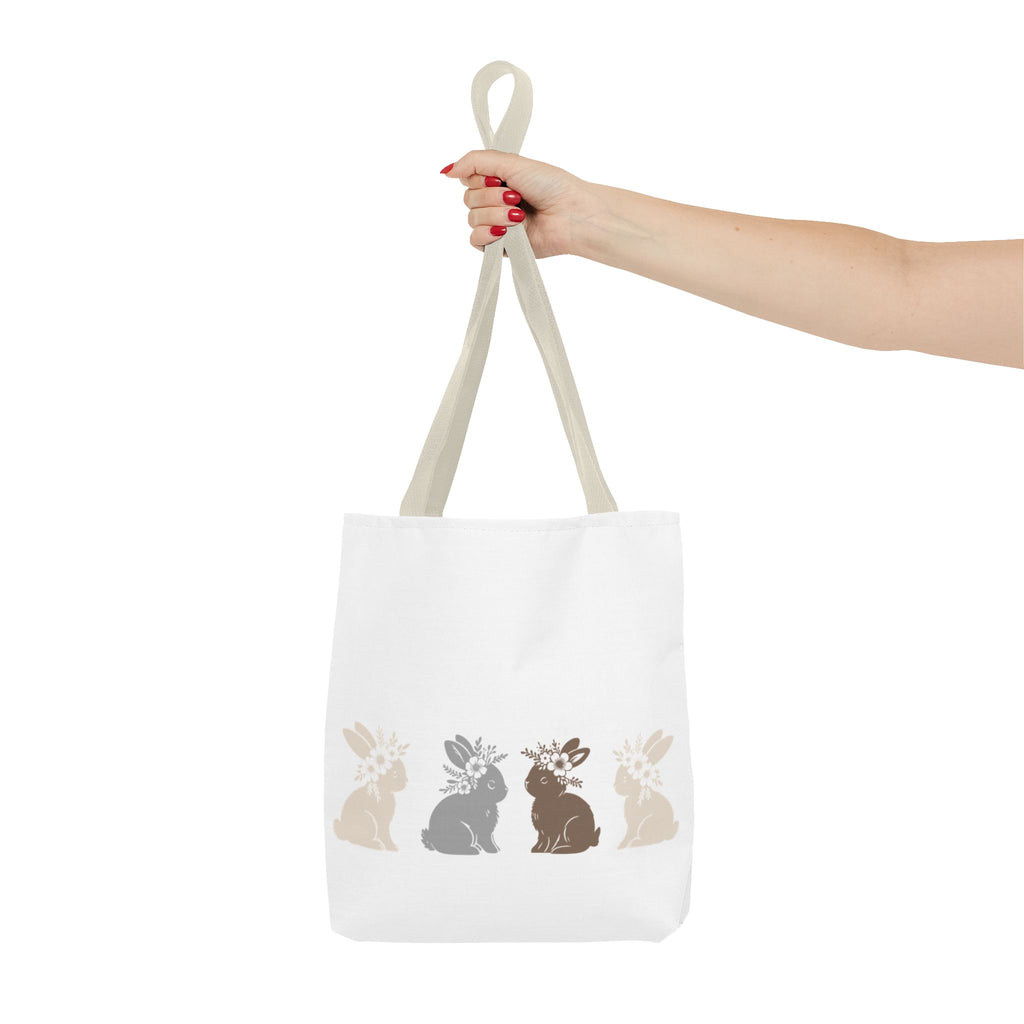 Charming Floral Bunny Tote Bag — Eco-Friendly Floral Bunny Shopping Tote Bag