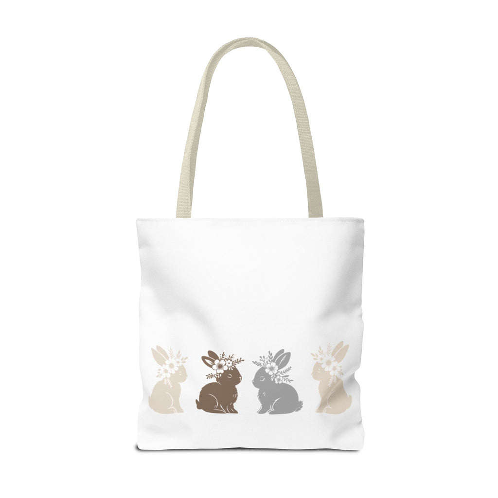 Charming Floral Bunny Tote Bag — Eco-Friendly Floral Bunny Shopping Tote Bag
