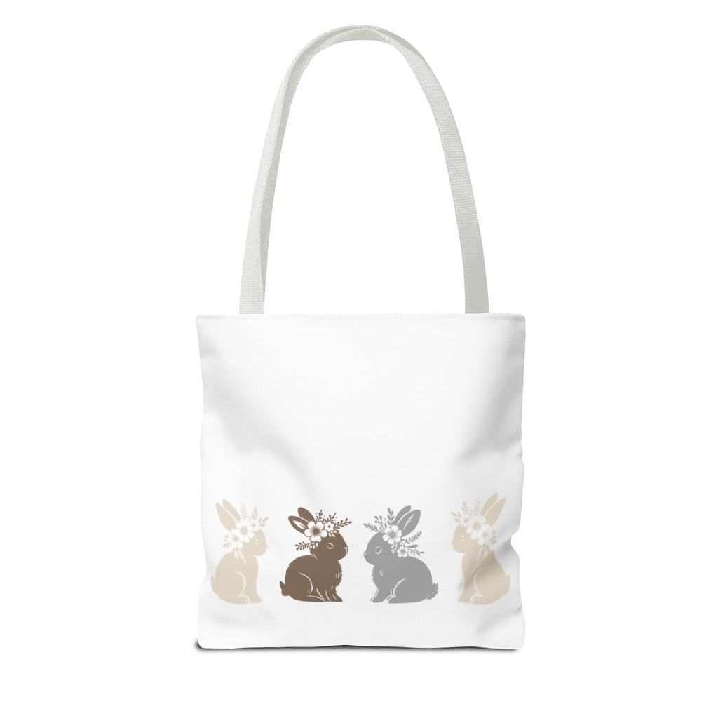 Charming Floral Bunny Tote Bag — Eco-Friendly Floral Bunny Shopping Tote Bag
