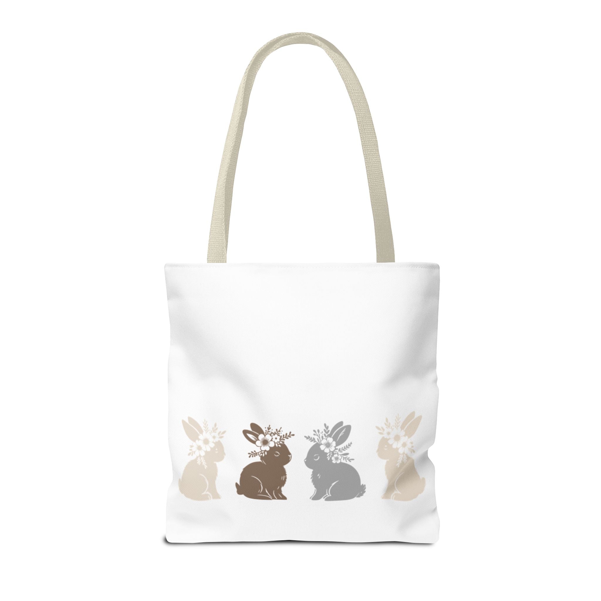 Charming Floral Bunny Tote Bag — Eco-Friendly Floral Bunny Shopping Tote Bag