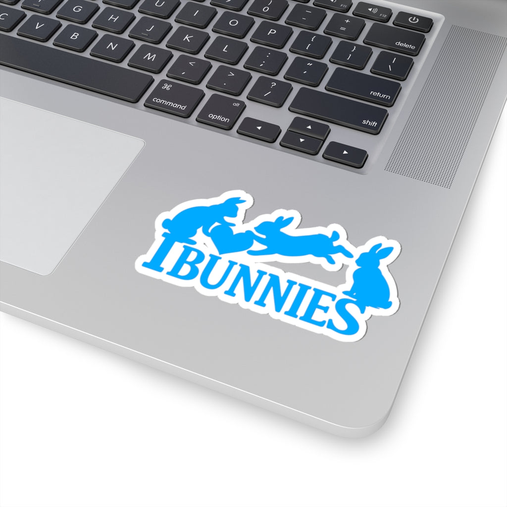 Turquoise Bunny Love Kiss-Cut Sticker