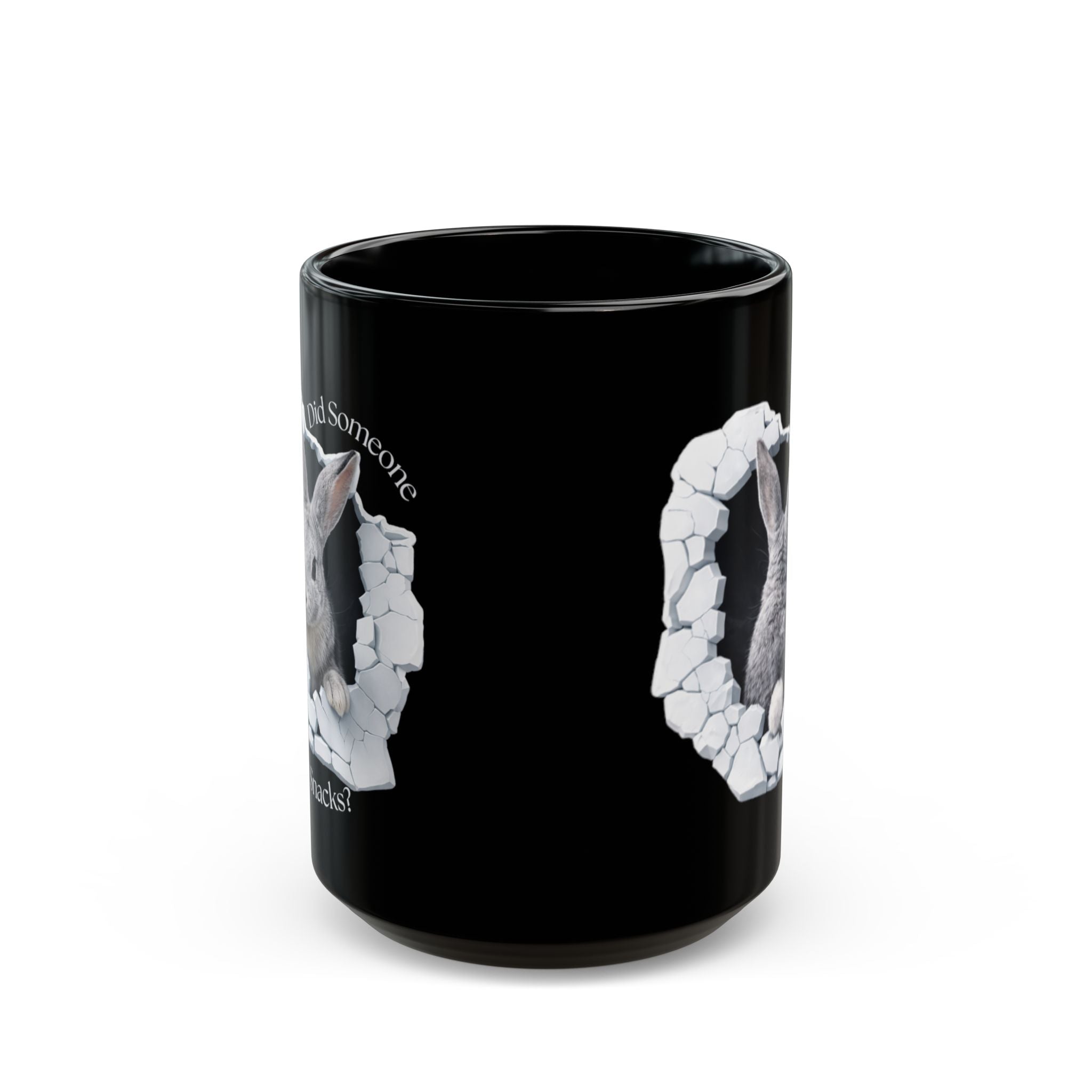 Bunny Peek Black Coffee Mug — 11oz & 15oz