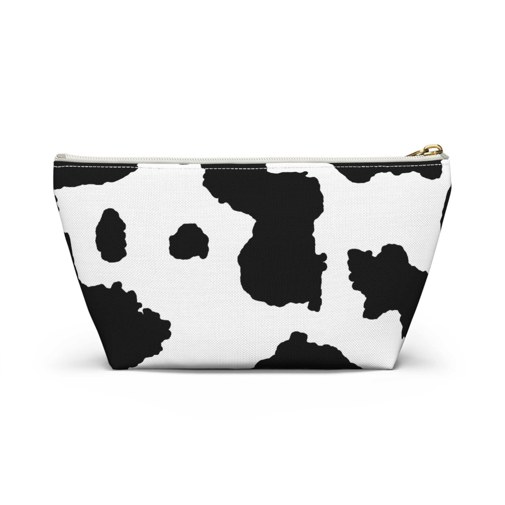 Black & White  Print T‑Bottom Cosmetic Bag  Accessory Pouch