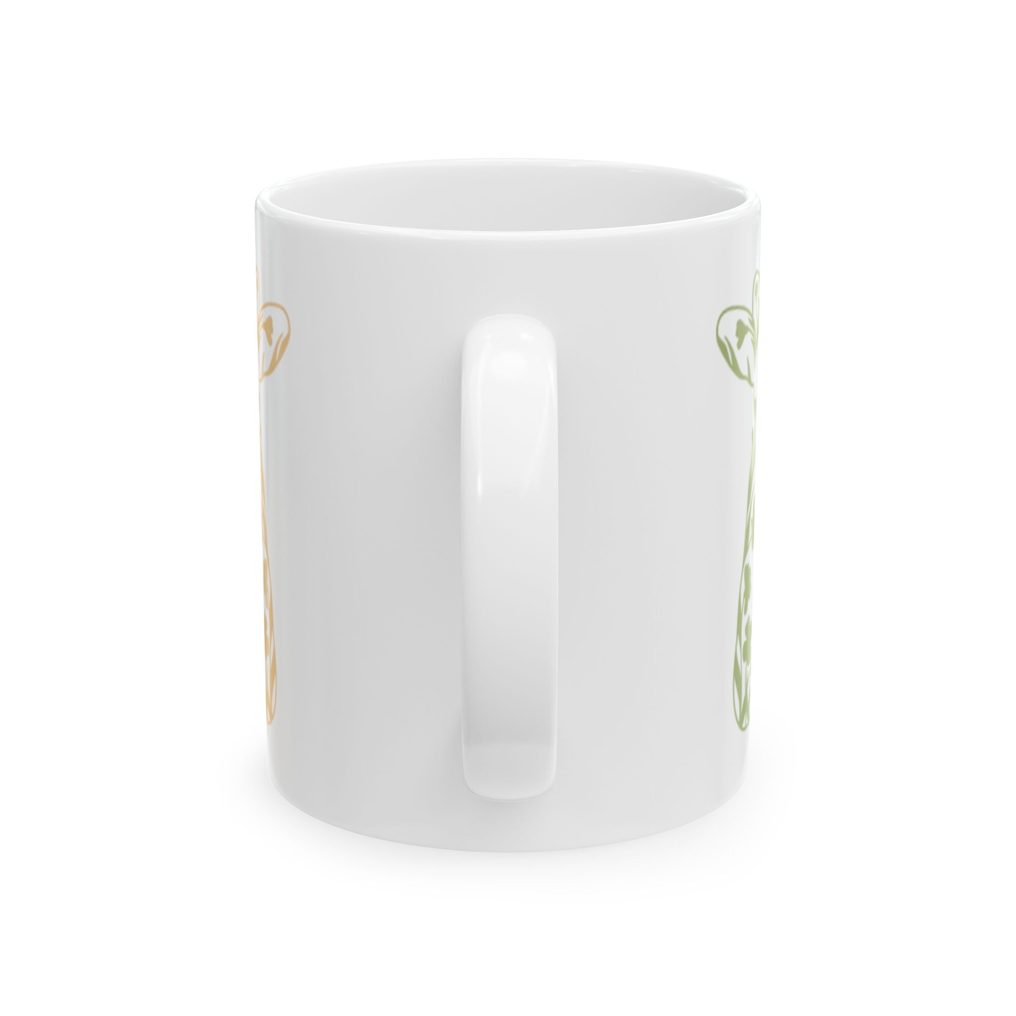 Bunny Floral Mug Ceramic Coffee Cup (11oz & 15oz)