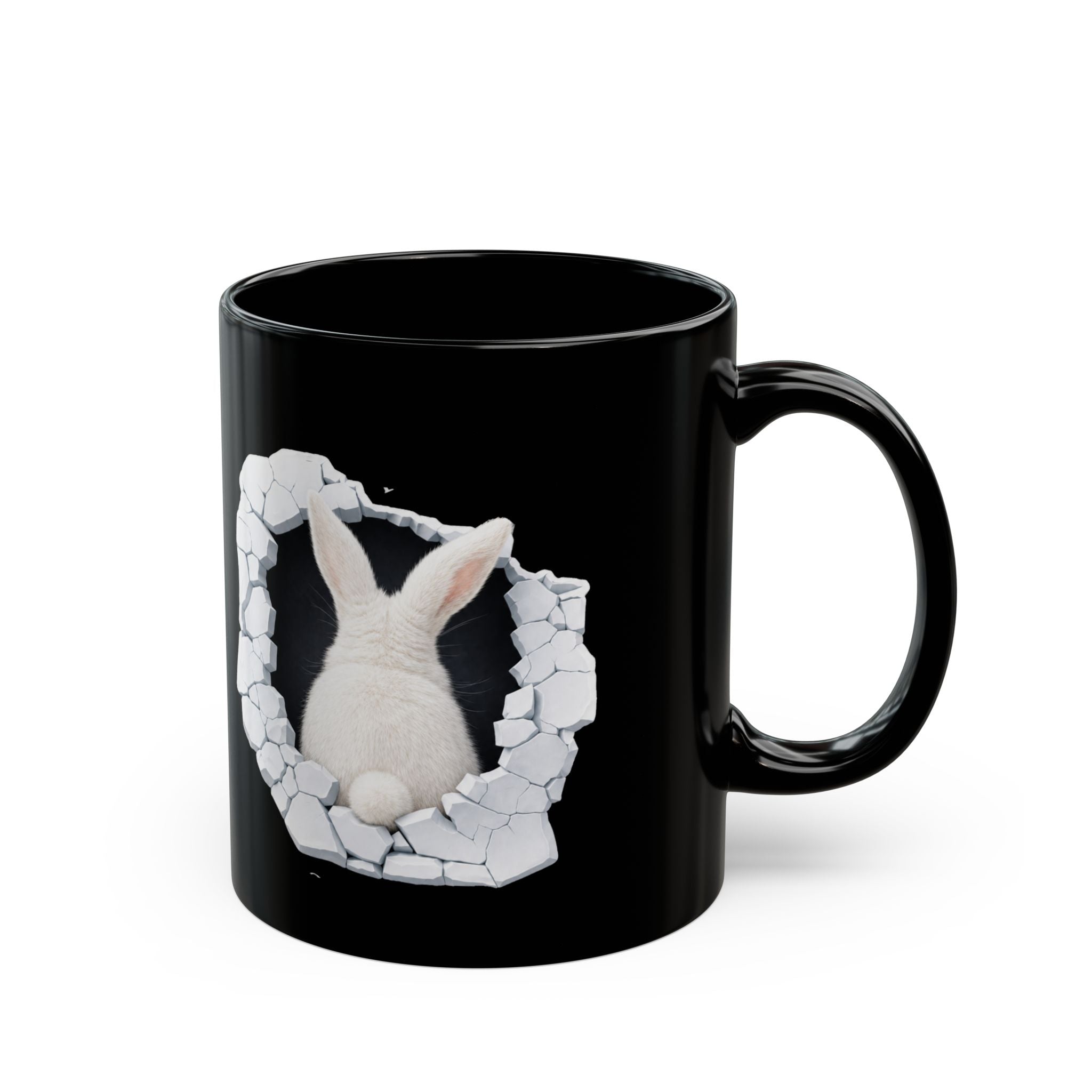Bunny Ceramic Coffee Mug — Black 11oz & 15oz