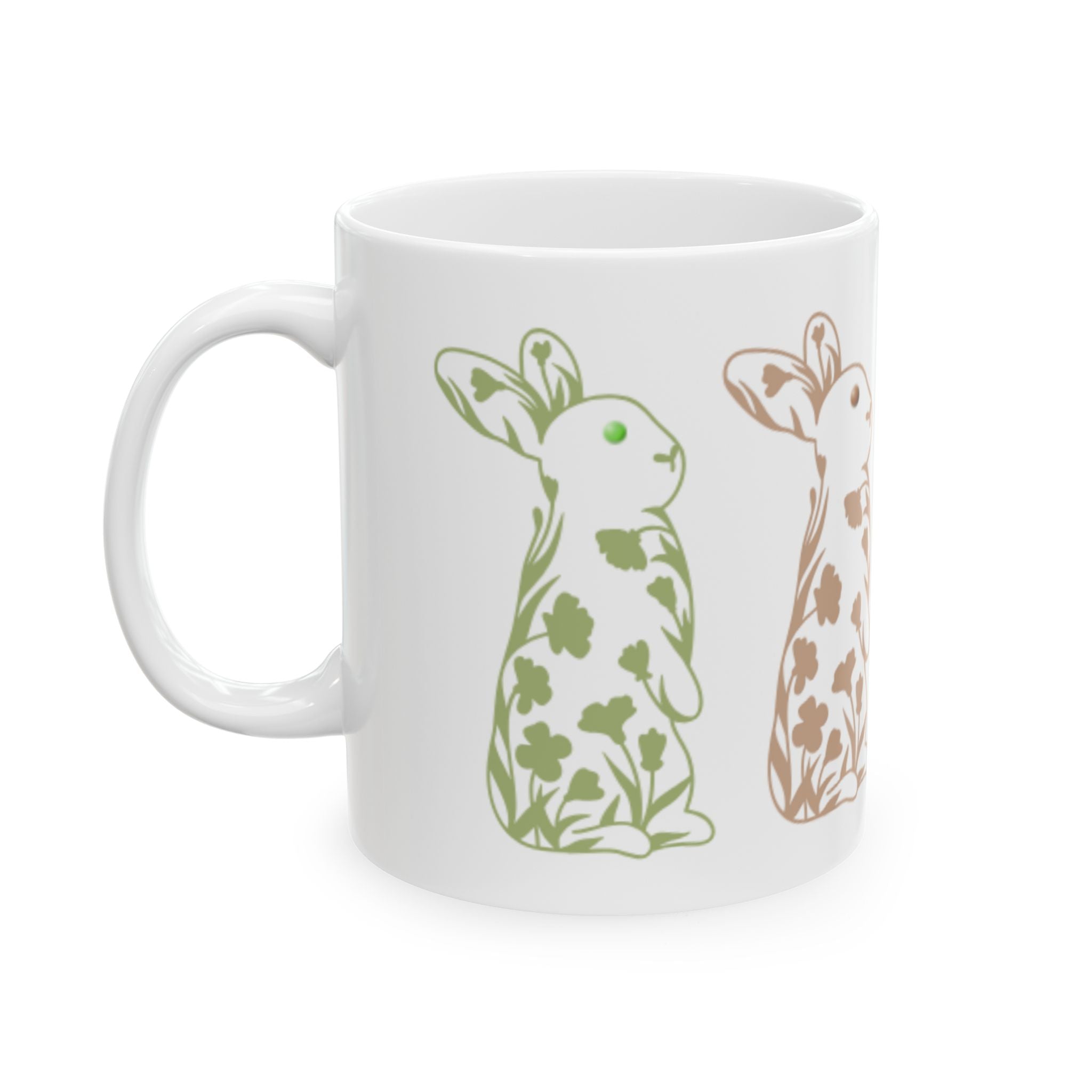 Bunny Floral Mug Ceramic Coffee Cup (11oz & 15oz)