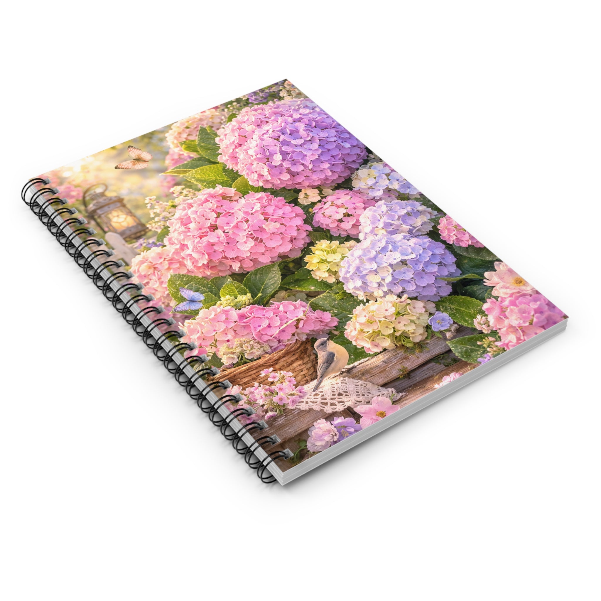 Hydrangea Garden Spiral Notebook — Floral Ruled Journal for Notes & Gifts