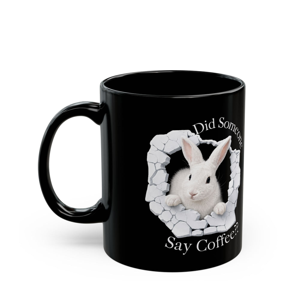 Bunny Ceramic Coffee Mug — Black 11oz & 15oz