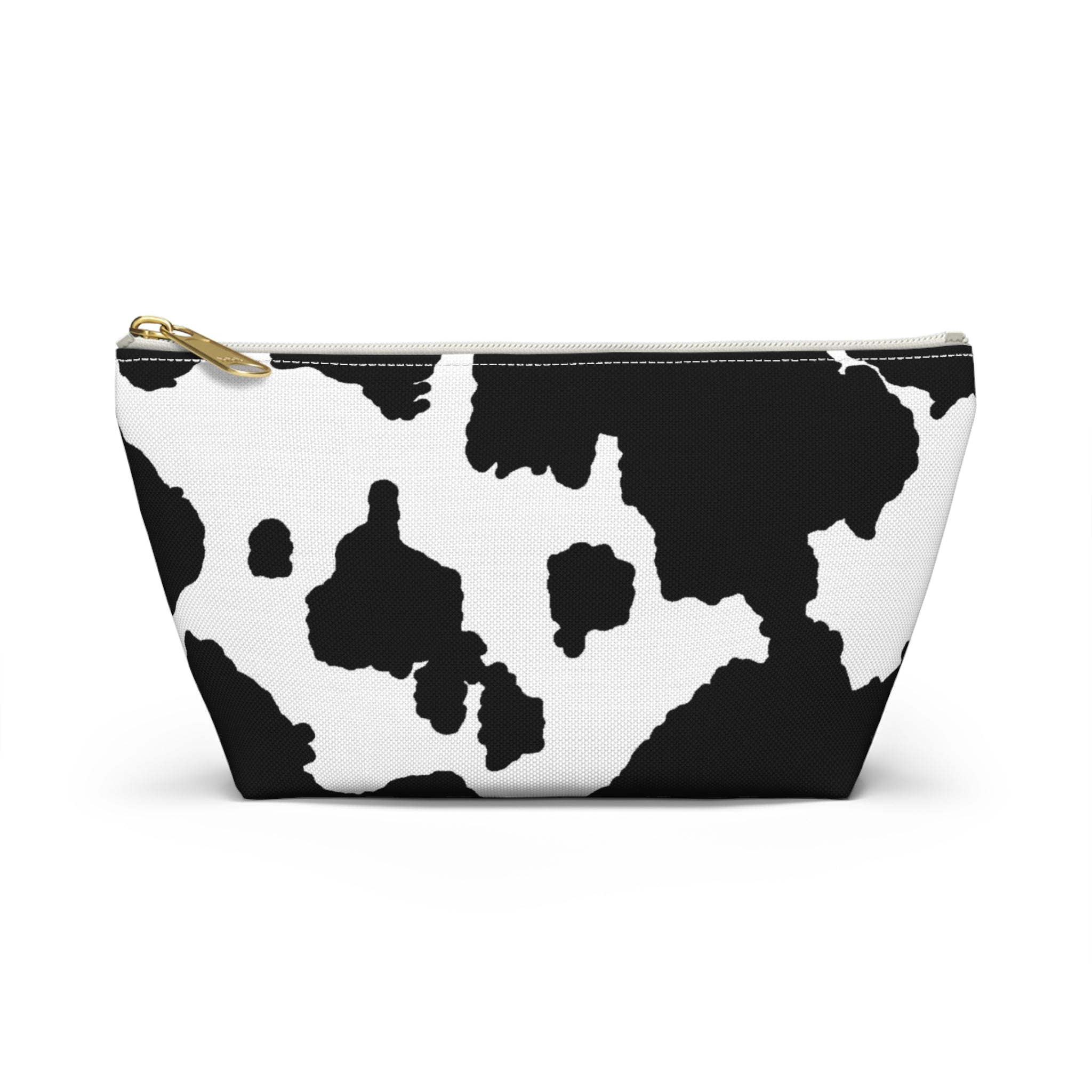 Black & White  Print T‑Bottom Cosmetic Bag  Accessory Pouch