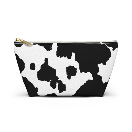 Black & White  Print T‑Bottom Cosmetic Bag  Accessory Pouch