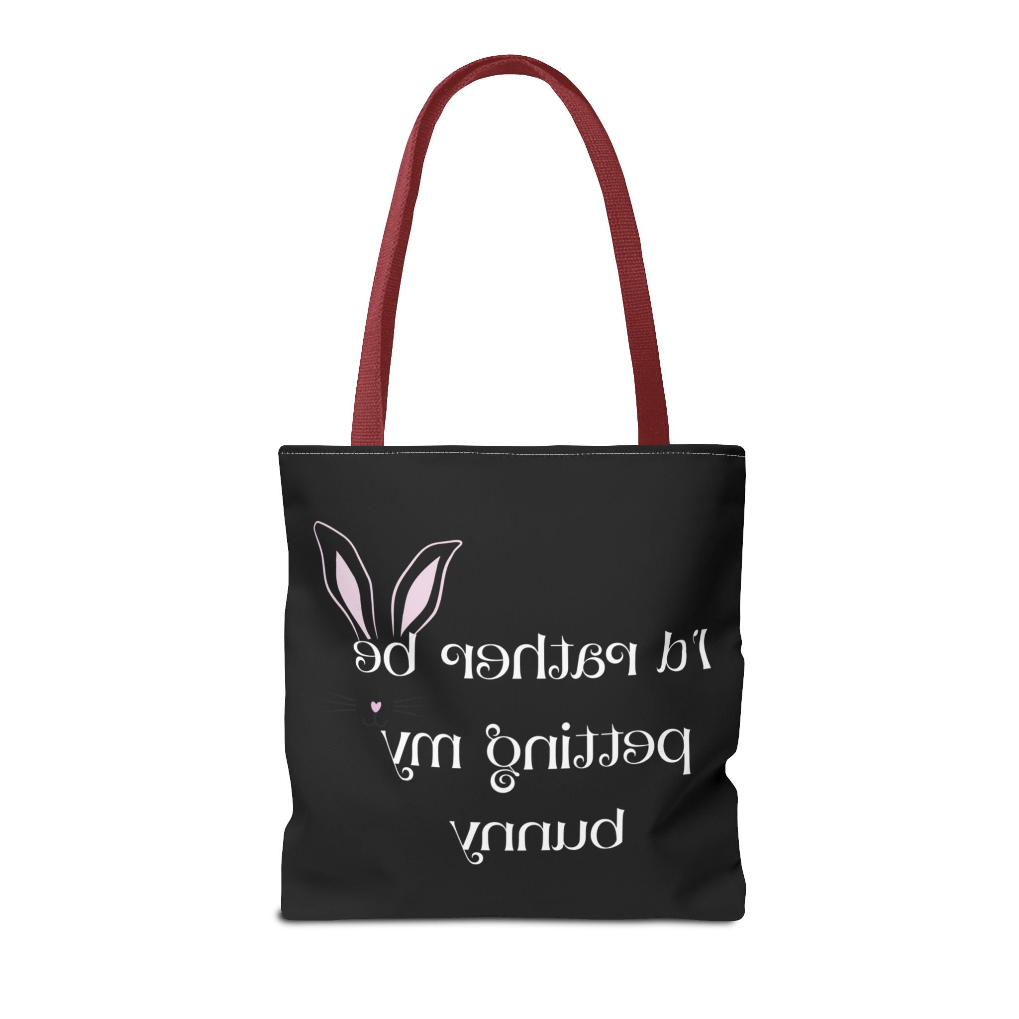 I'd Rather Be Petting My Bunny Tote Bag — Cute Bunny Canvas Tote
