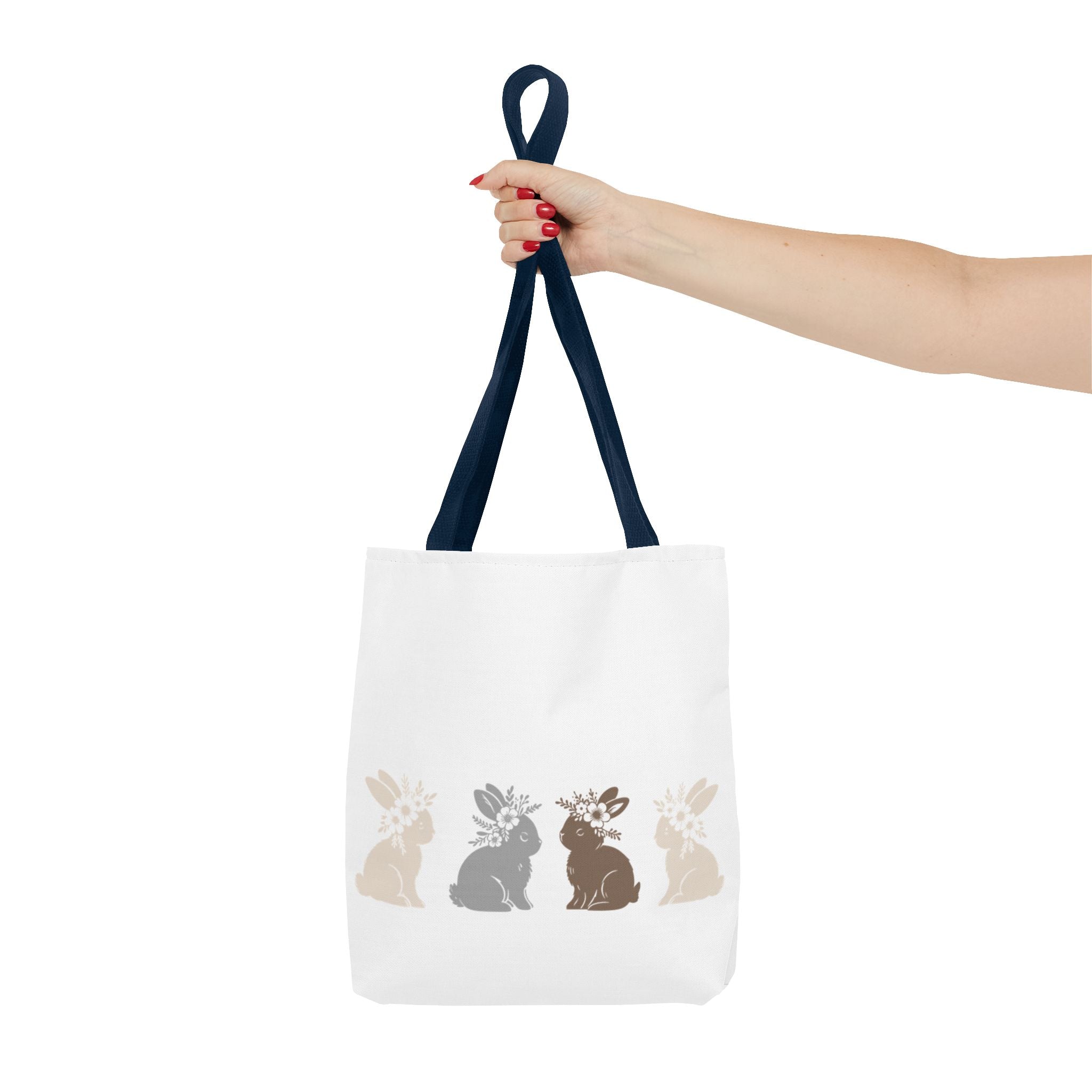 Charming Floral Bunny Tote Bag — Eco-Friendly Floral Bunny Shopping Tote Bag