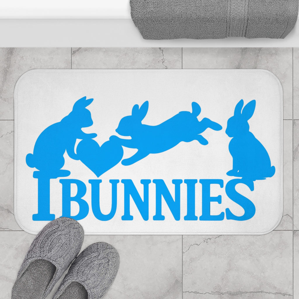 Bunny Love Bath Mat Turquoise