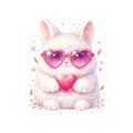 Cute Lovely Bunny Kiss-Cut Sticker