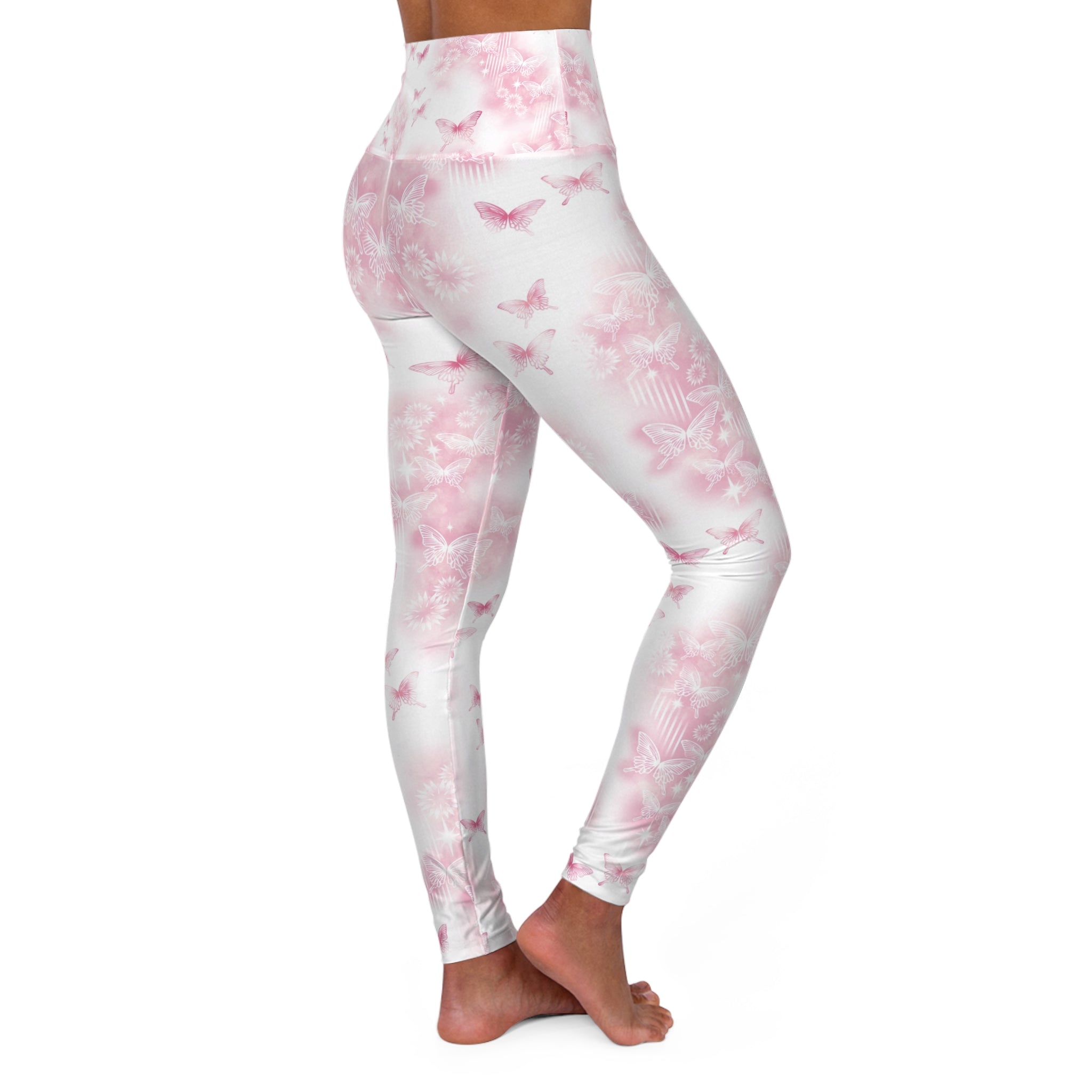 High-Waisted Floral Yoga Leggings All-Over Print