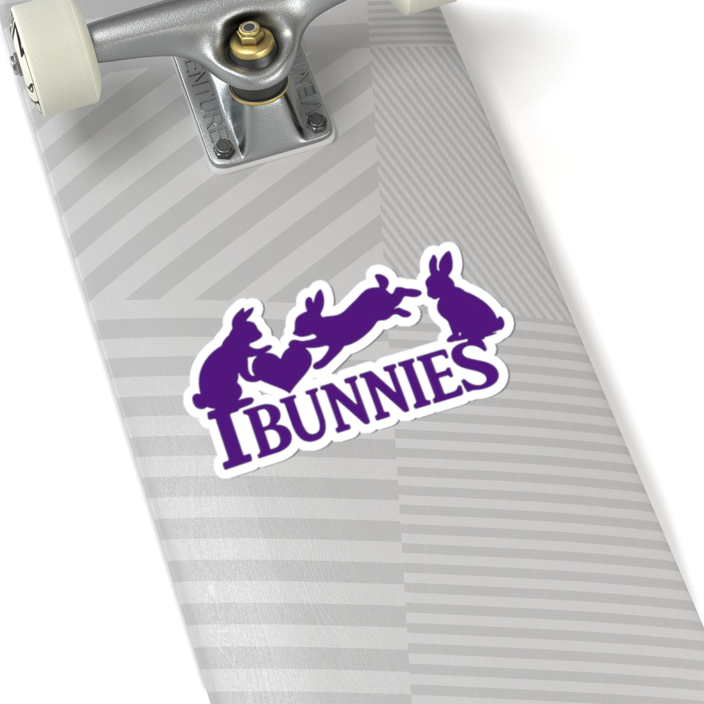 Purple Bunny Love Kiss-Cut Sticker