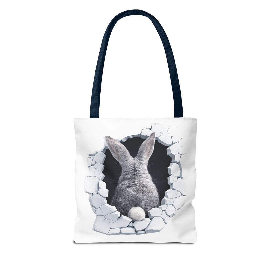 Bunny Peeking Tote Bag — "Did Someone Say Snacks?"