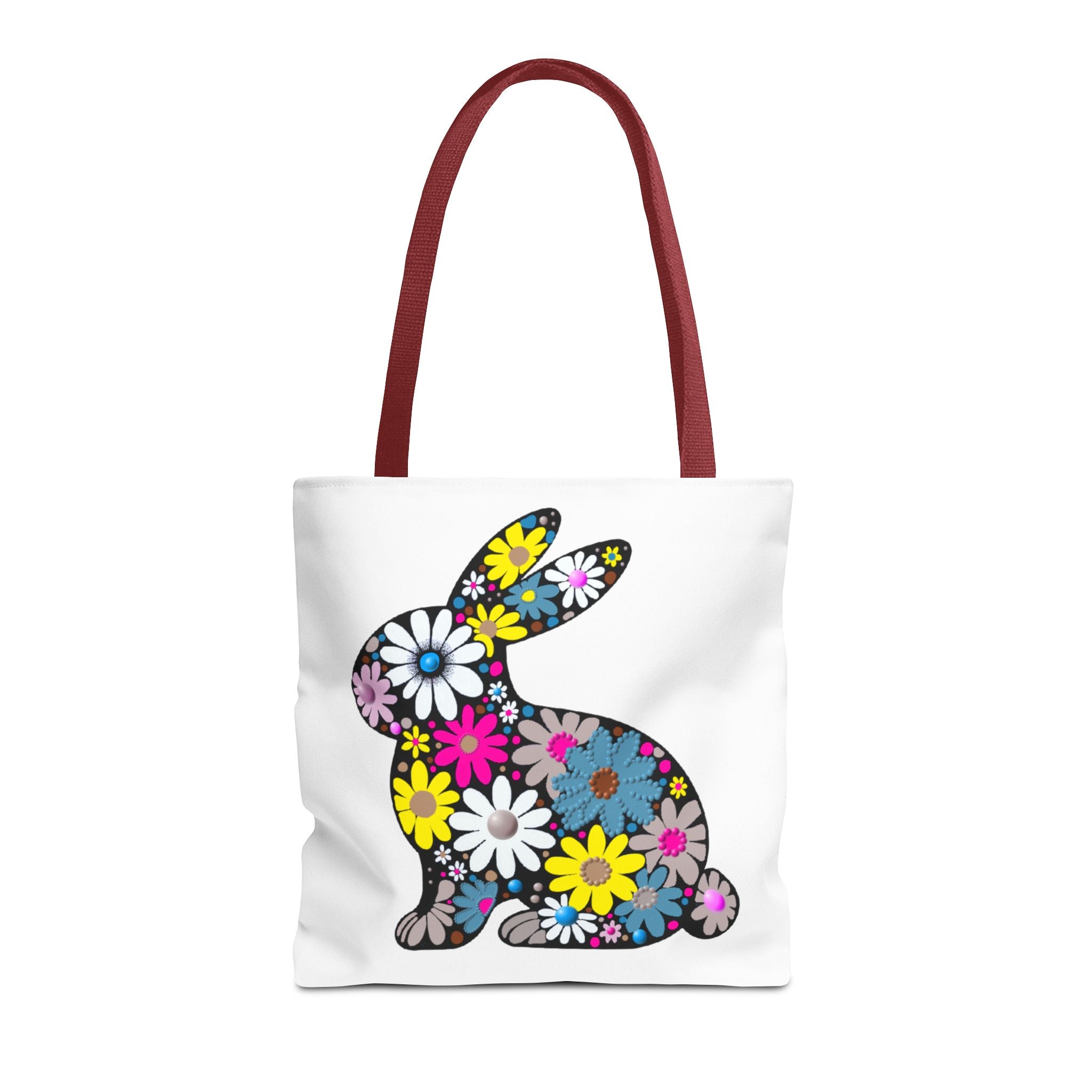 Floral Bunny Tote Bag — Eco-Friendly Spring Shopping Tote