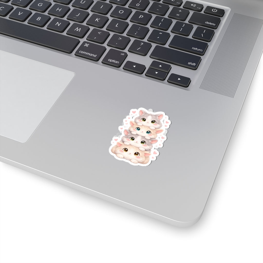 Super Adorable Bunny pile Kiss-Cut Sticker for Laptops, Water Bottles & Journals