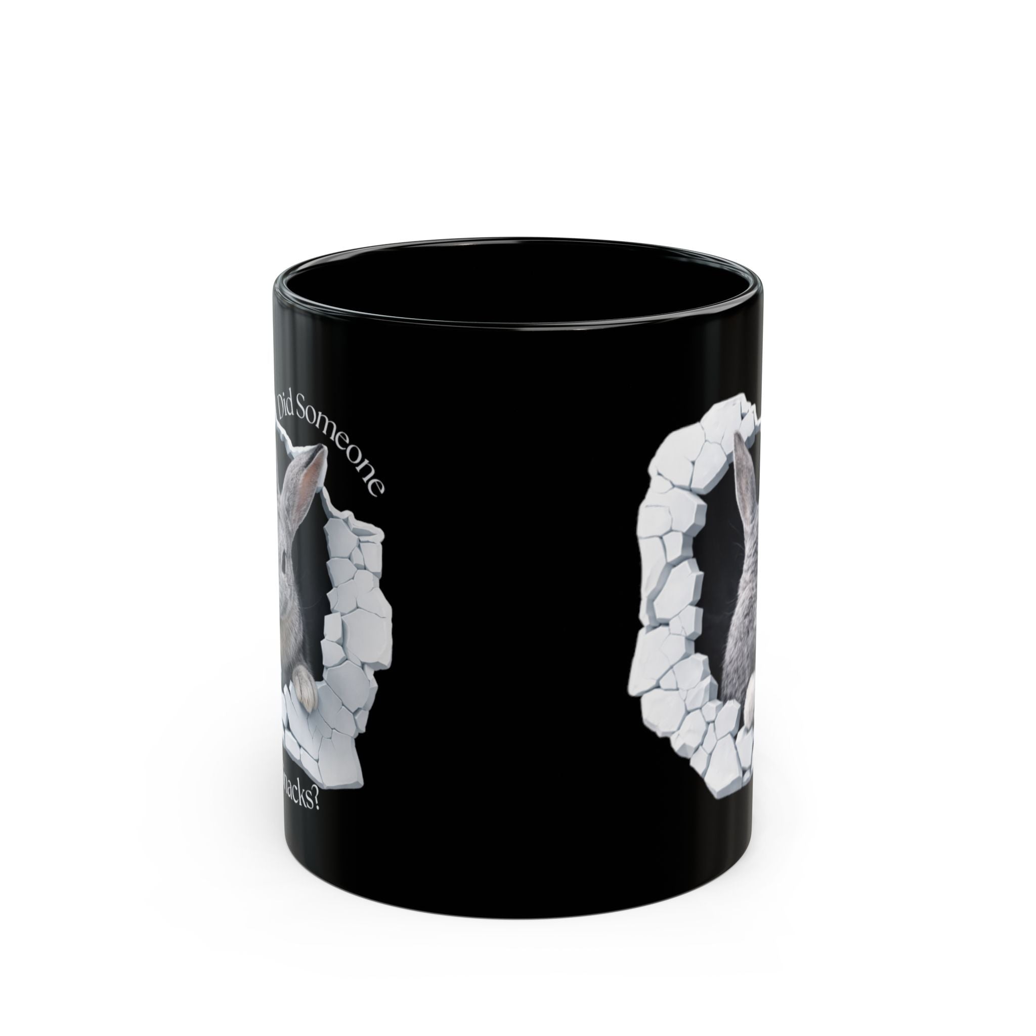 Bunny Peek Black Coffee Mug — 11oz & 15oz