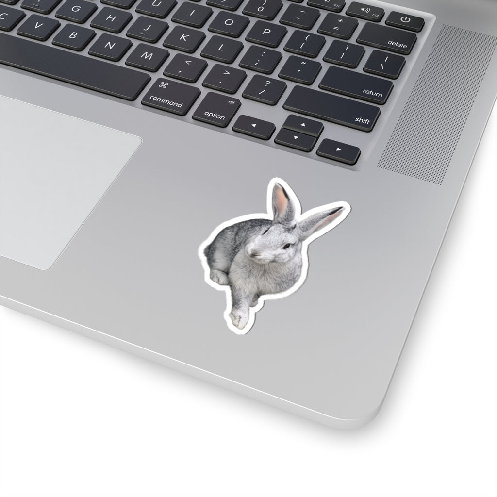 Grey Bunny Kiss-Cut Sticker