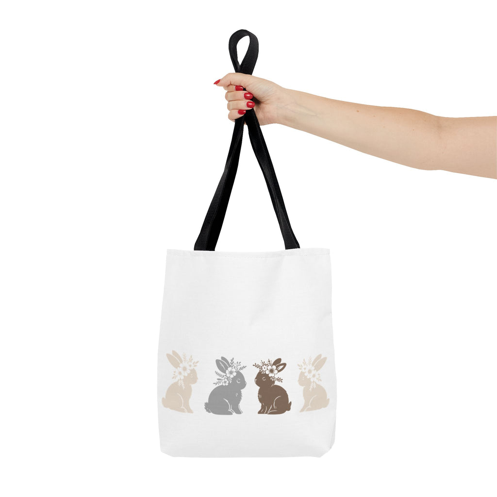 Charming Floral Bunny Tote Bag — Eco-Friendly Floral Bunny Shopping Tote Bag