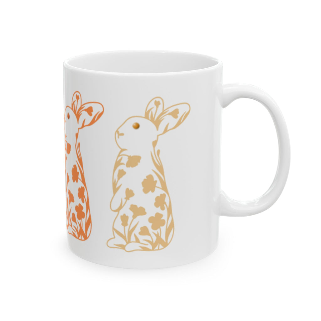 Bunny Floral Mug Ceramic Coffee Cup (11oz & 15oz)
