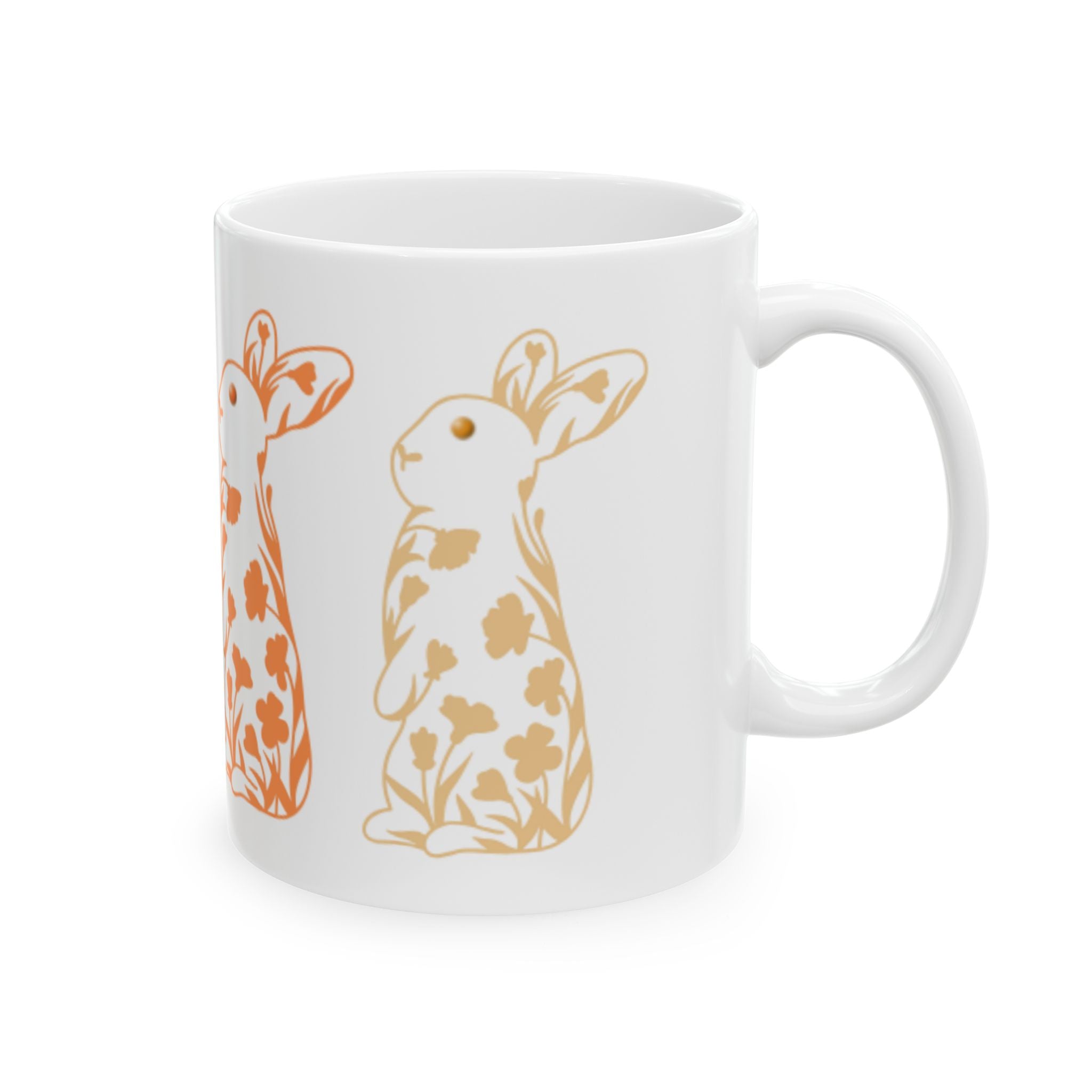 Bunny Floral Mug Ceramic Coffee Cup (11oz & 15oz)