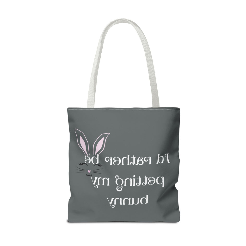 I'd Rather Be Petting My Bunny Tote Bag — Cute Bunny Canvas Tote