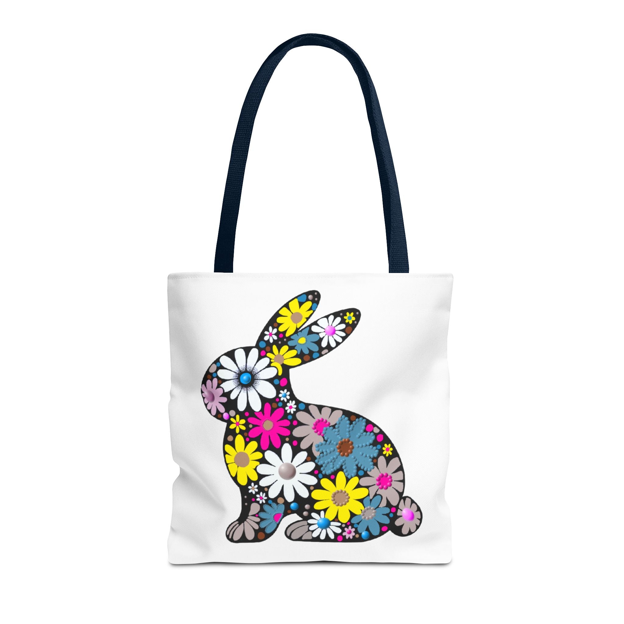 Floral Bunny Tote Bag — Eco-Friendly Spring Shopping Tote