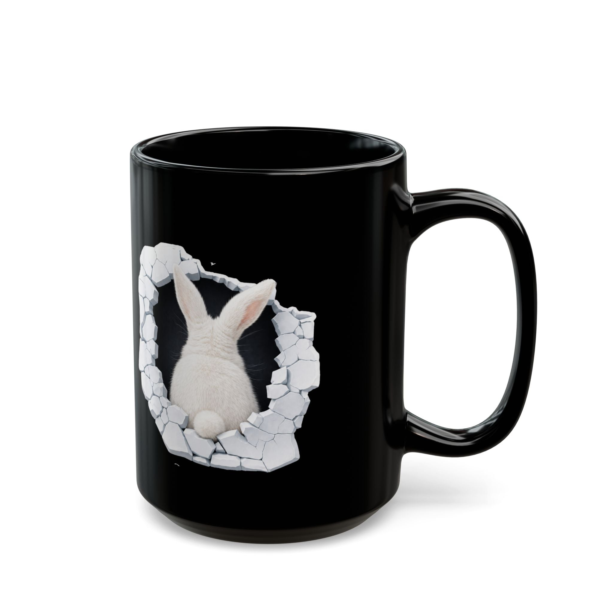 Bunny Ceramic Coffee Mug — Black 11oz & 15oz