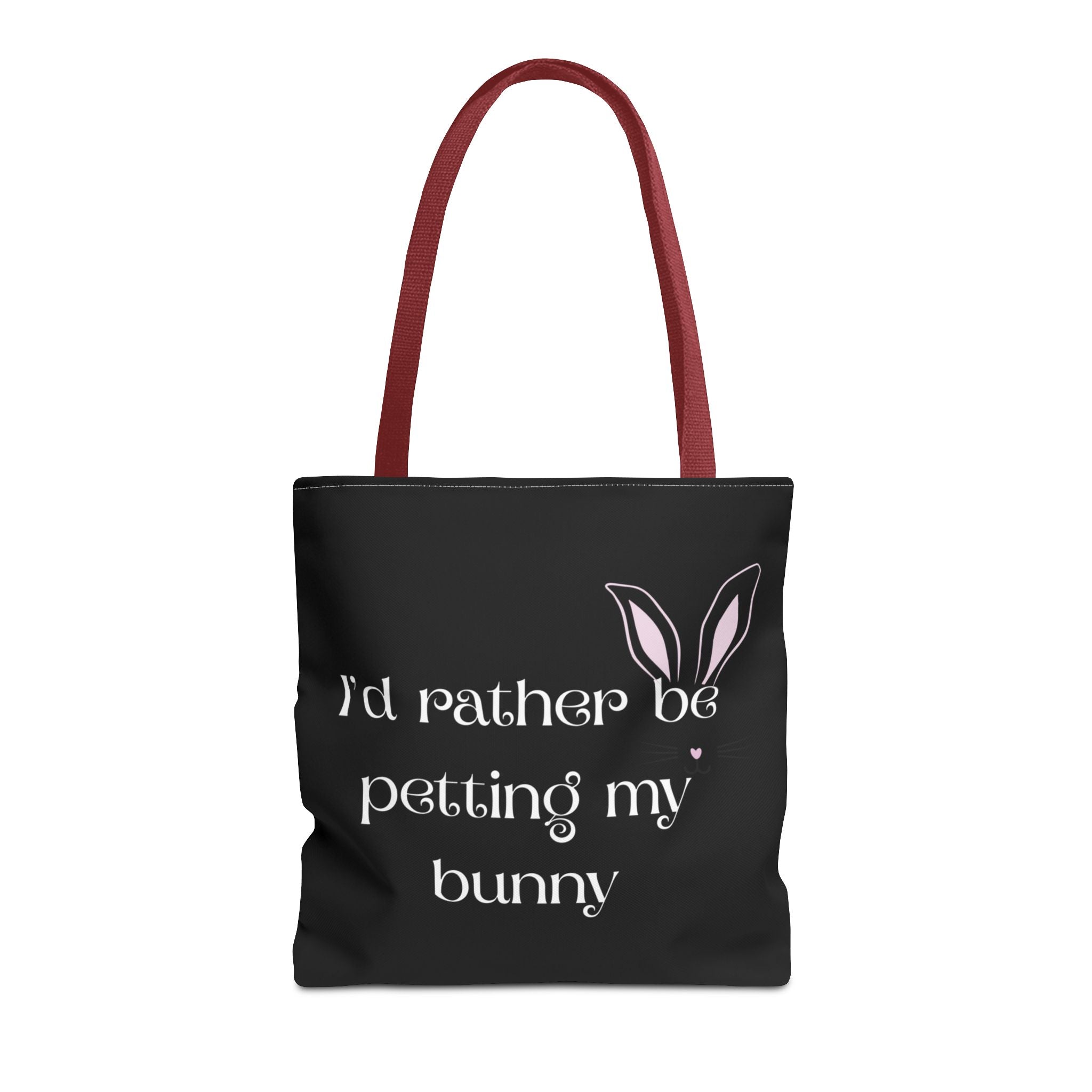 I'd Rather Be Petting My Bunny Tote Bag — Cute Bunny Canvas Tote