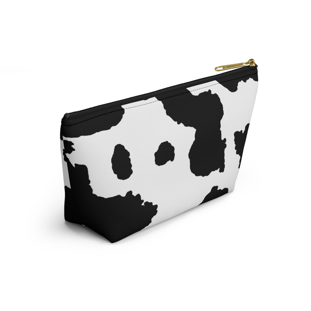 Black & White  Print T‑Bottom Cosmetic Bag  Accessory Pouch