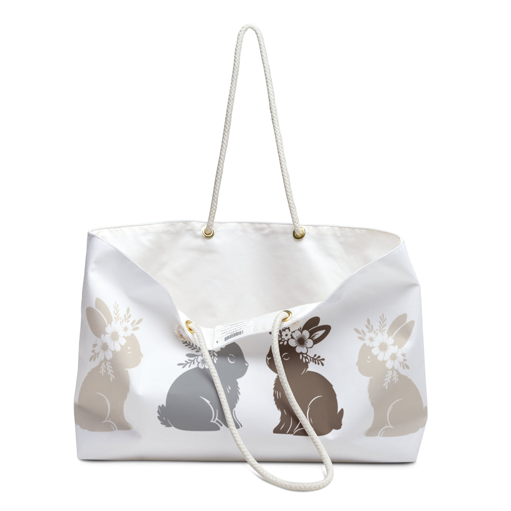 Rustic Bunny Weekender Bag — Everyday Tote for Travel & Weekend Getaways