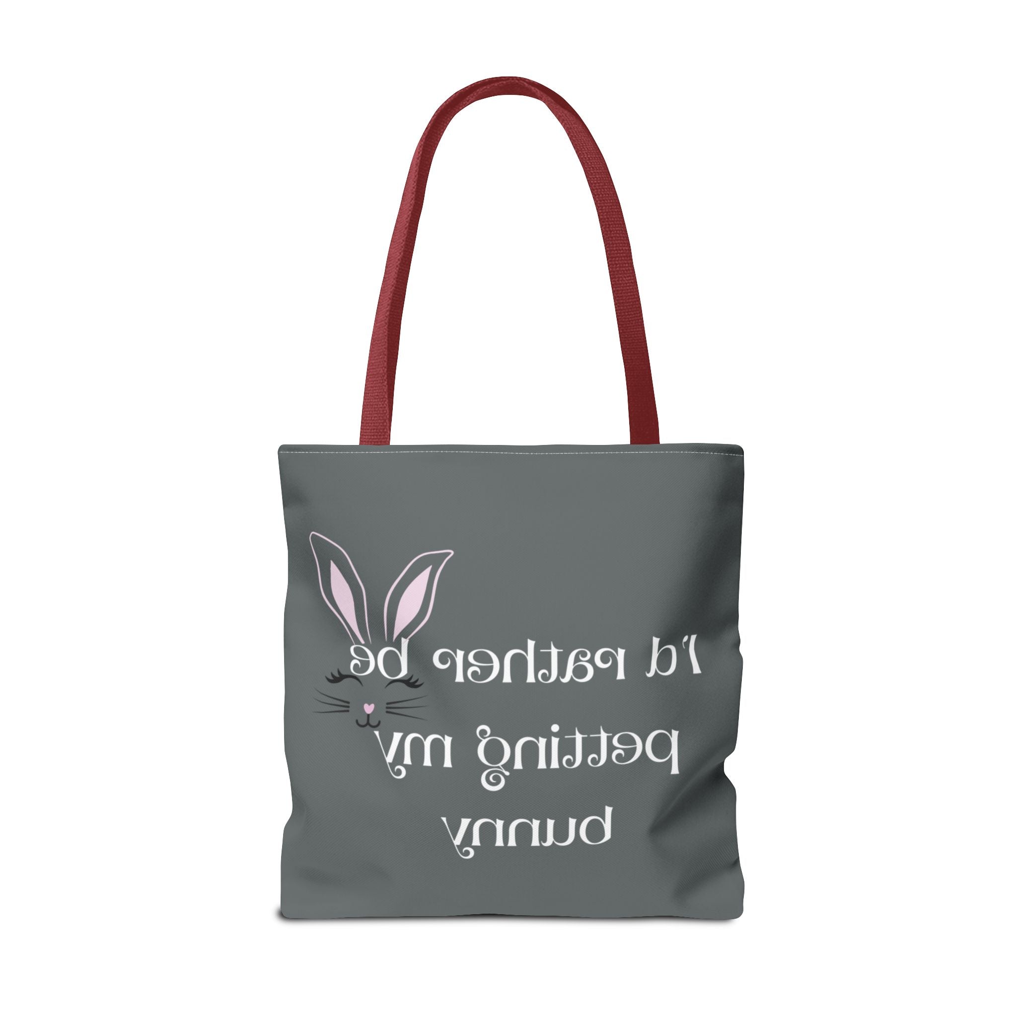 I'd Rather Be Petting My Bunny Tote Bag — Cute Bunny Canvas Tote