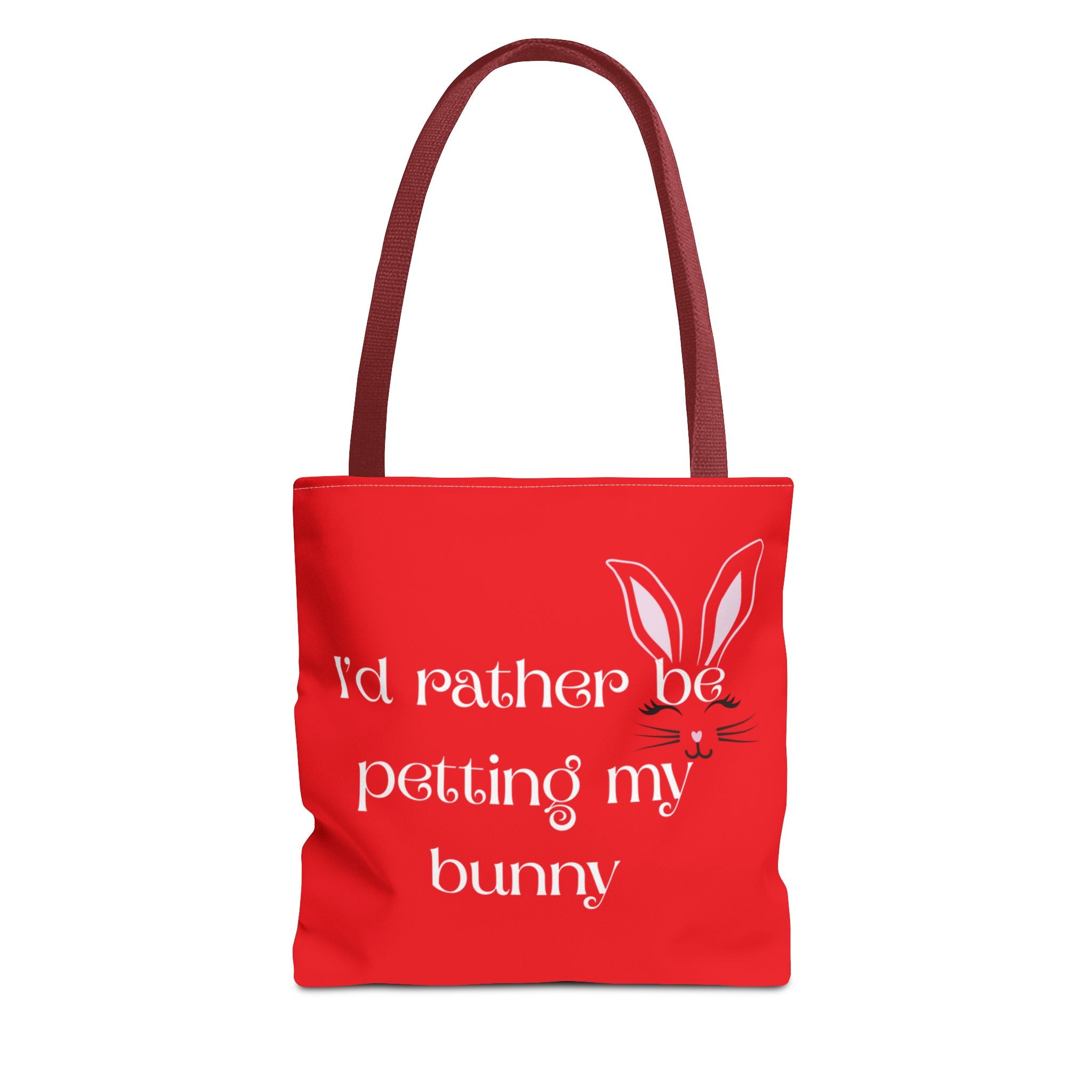 I'd Rather Be Petting My Bunny Tote Bag — Cute Bunny Canvas Tote