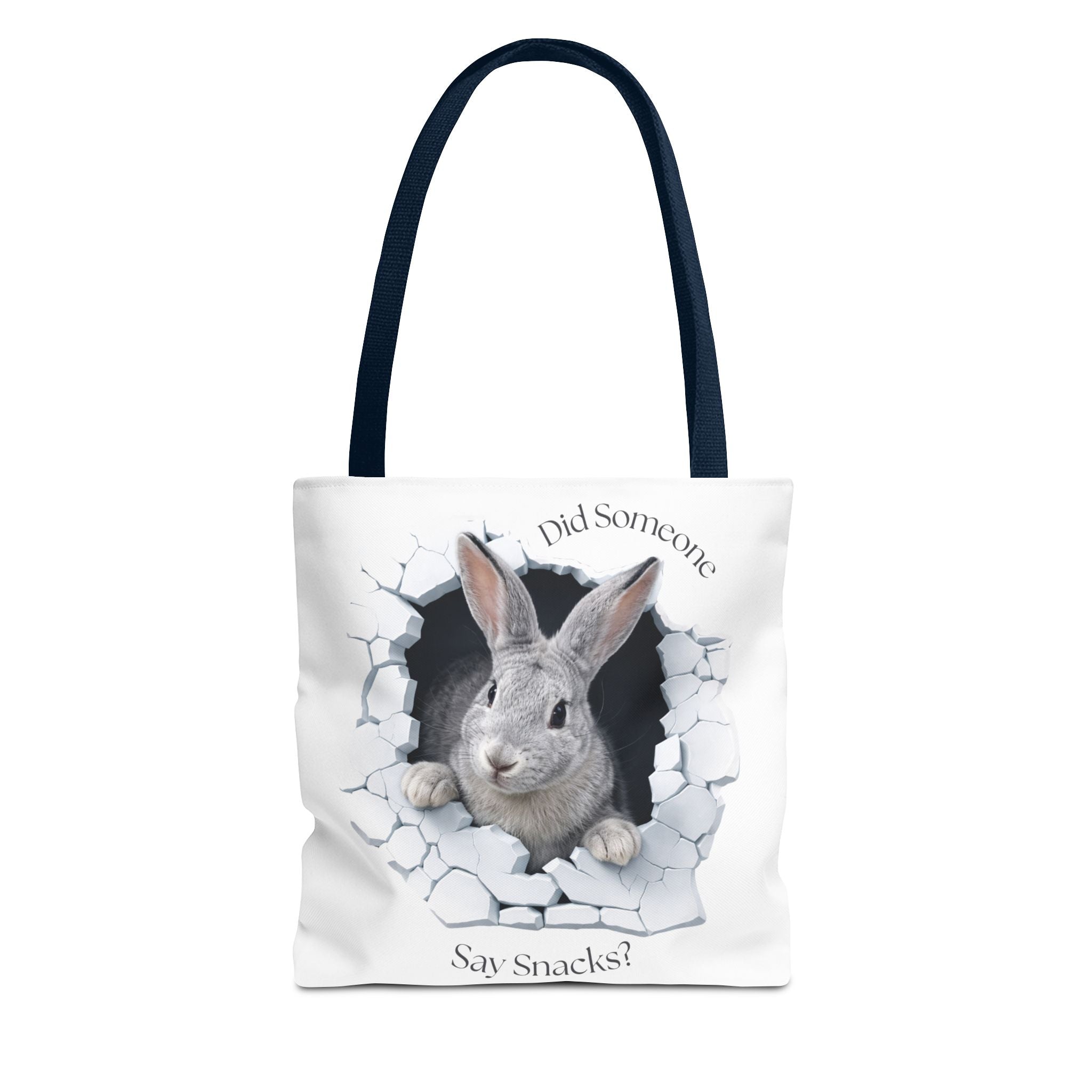 Bunny Peeking Tote Bag — "Did Someone Say Snacks?"