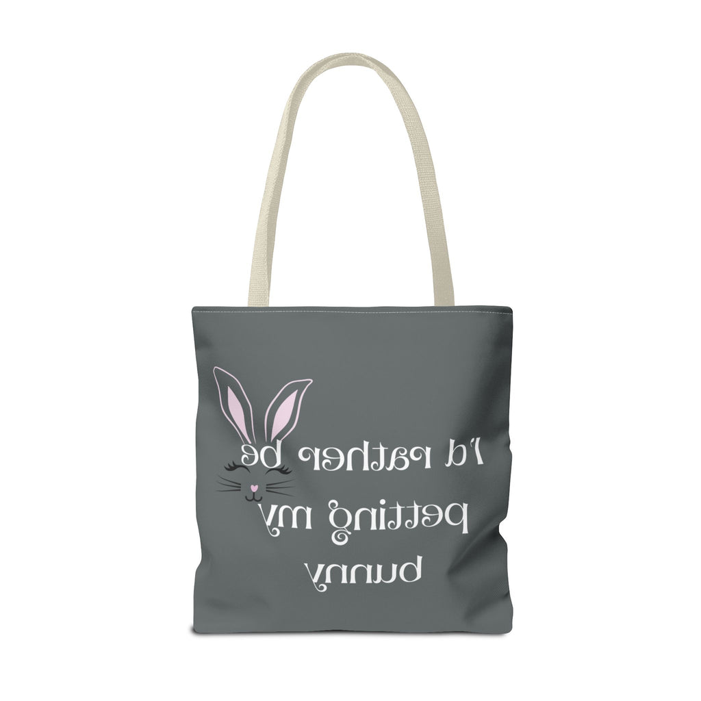 I'd Rather Be Petting My Bunny Tote Bag — Cute Bunny Canvas Tote