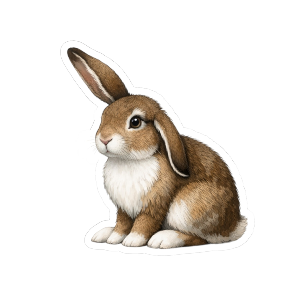 Cutie Bunny Kiss-Cut Sticker