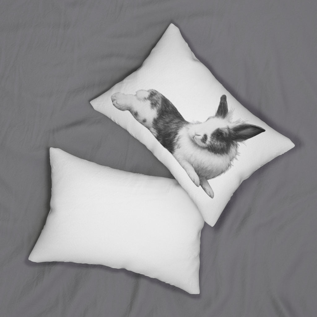 Black & White Bunny Lumbar Decorative Pillow