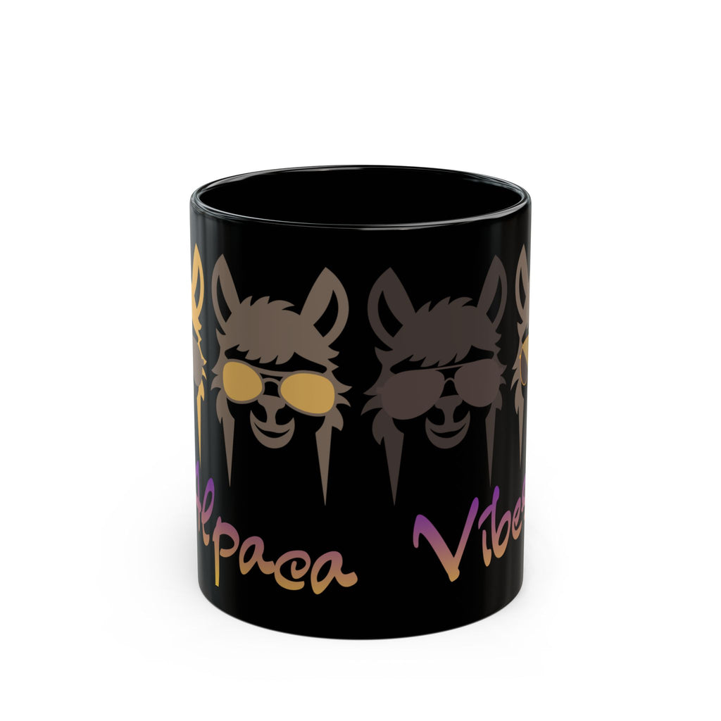 Alpaca Vibes Black Mug — 11oz & 15oz Ceramic Coffee Cup