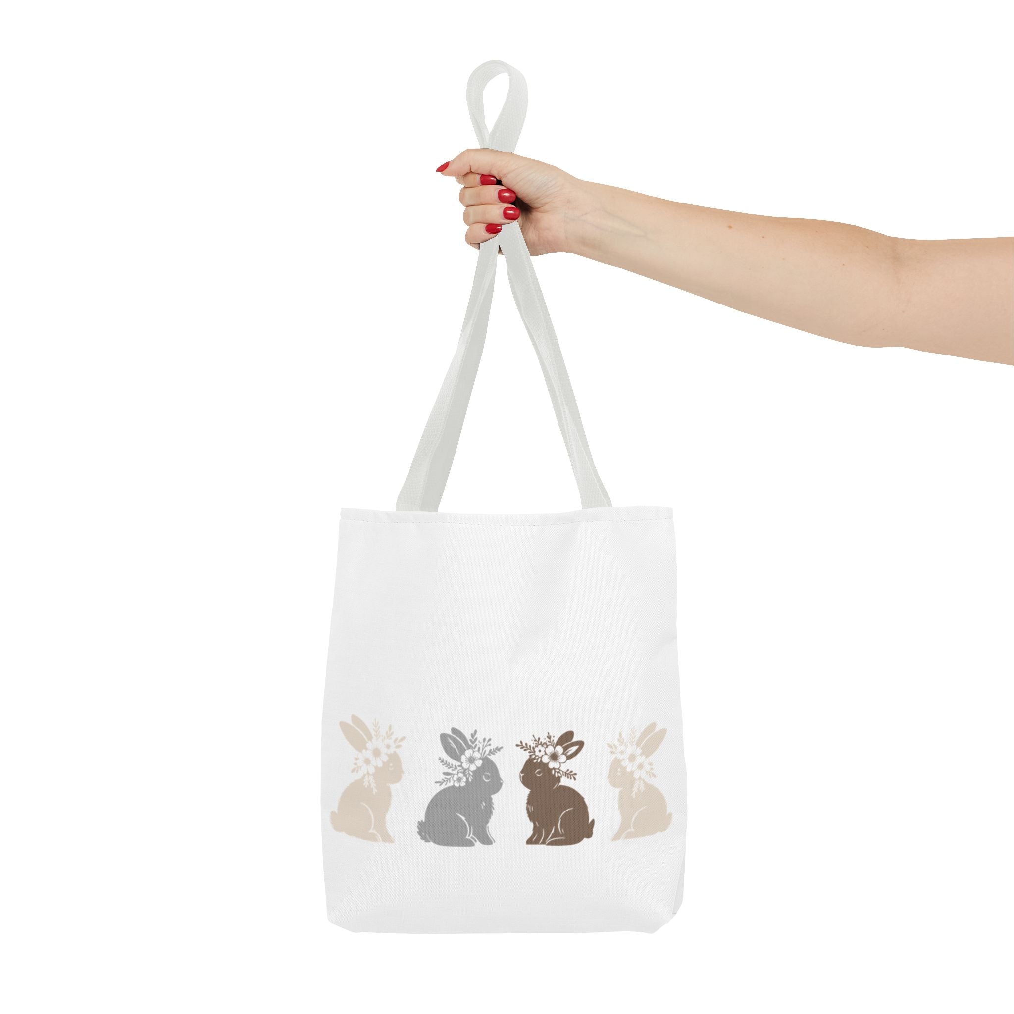 Charming Floral Bunny Tote Bag — Eco-Friendly Floral Bunny Shopping Tote Bag