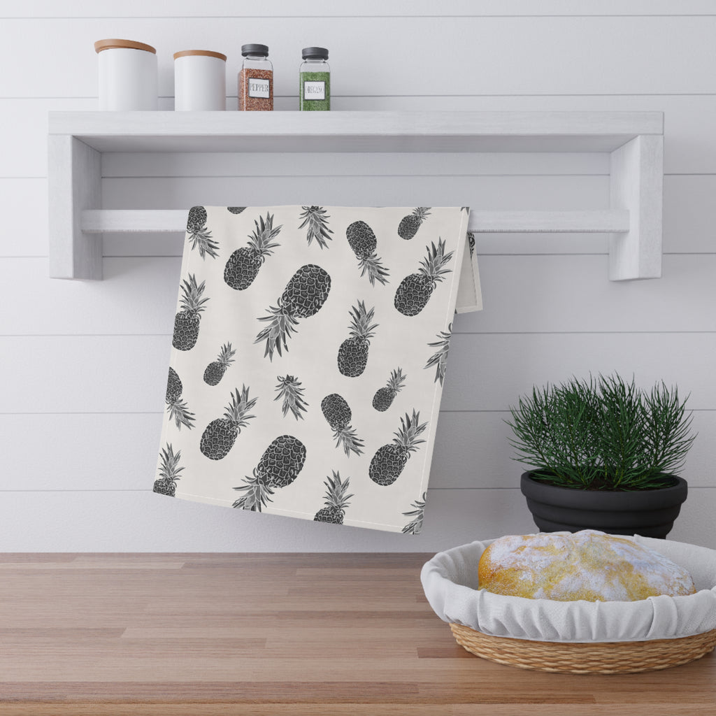 Black and White Pineapple Tea Towel