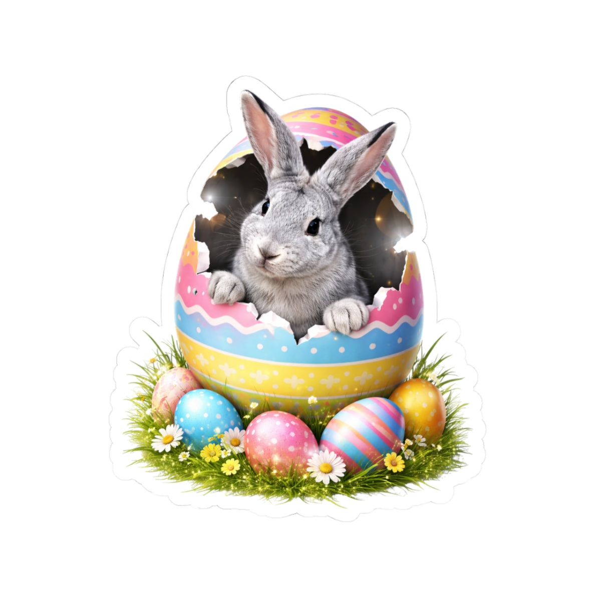 Easter Bunny Kiss-Cut Sticker