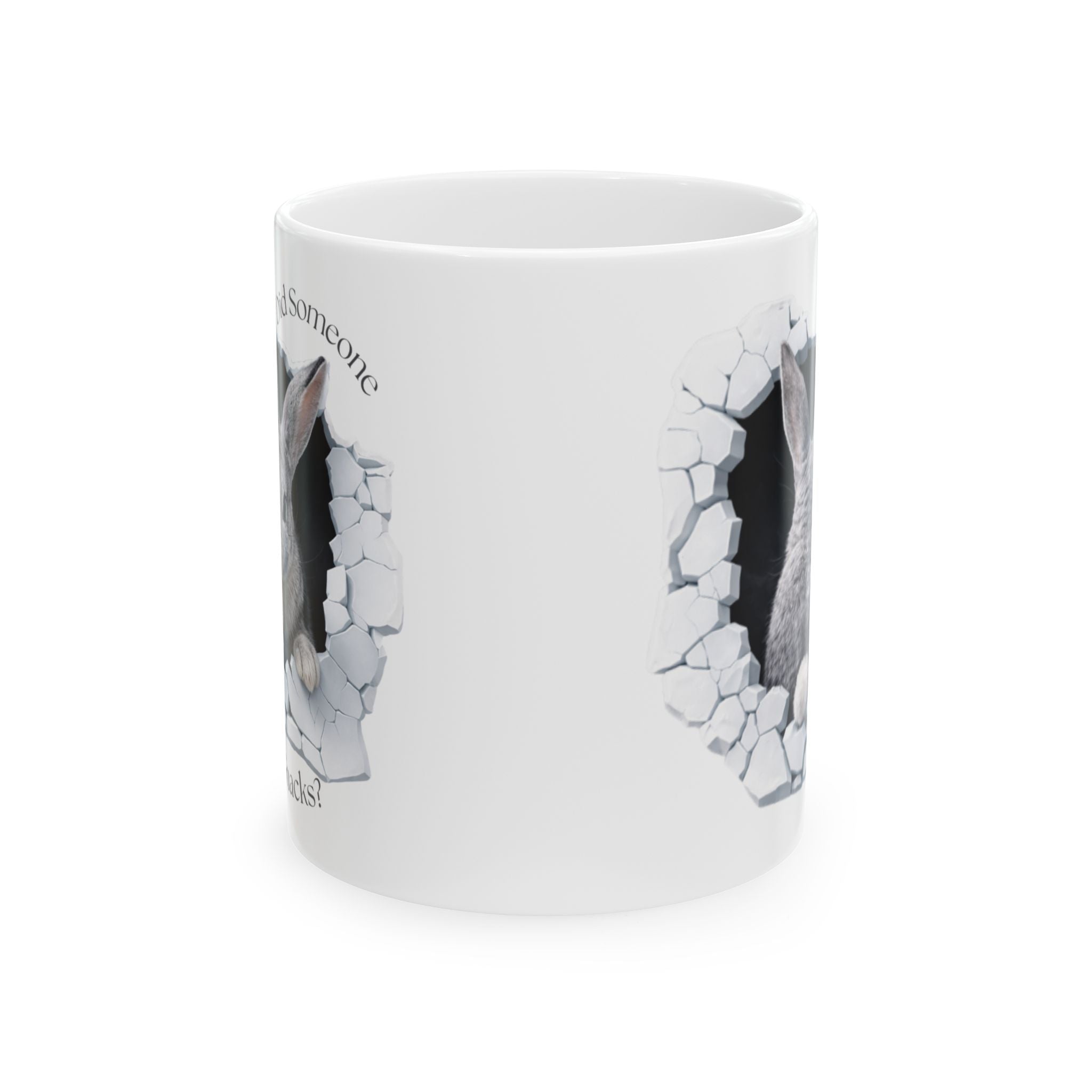 Bunny Ceramic Mug – “Did Someone Say Snacks?” Coffee Cup